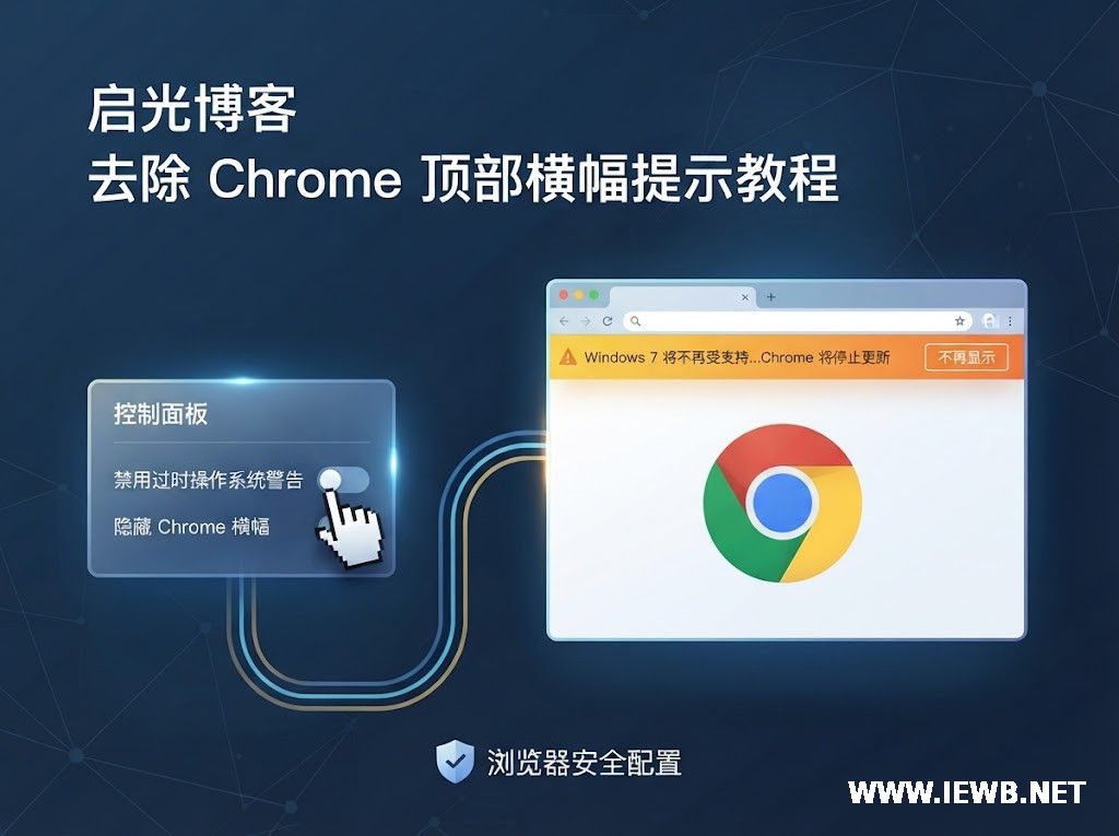 如何去除Windows7系统Chrome浏览器顶部横幅提示