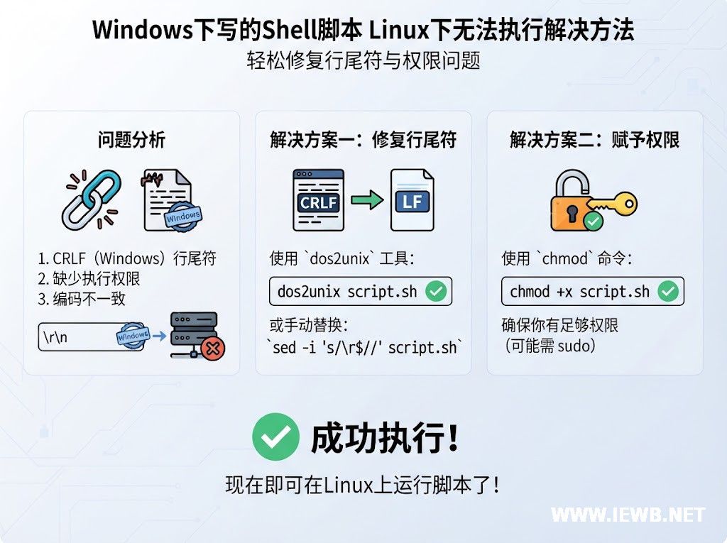 windows下写的Shell脚本 Linux下无法执行解决方法